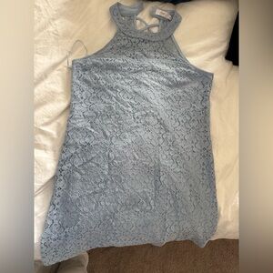 Light Blue Lace Halter dress